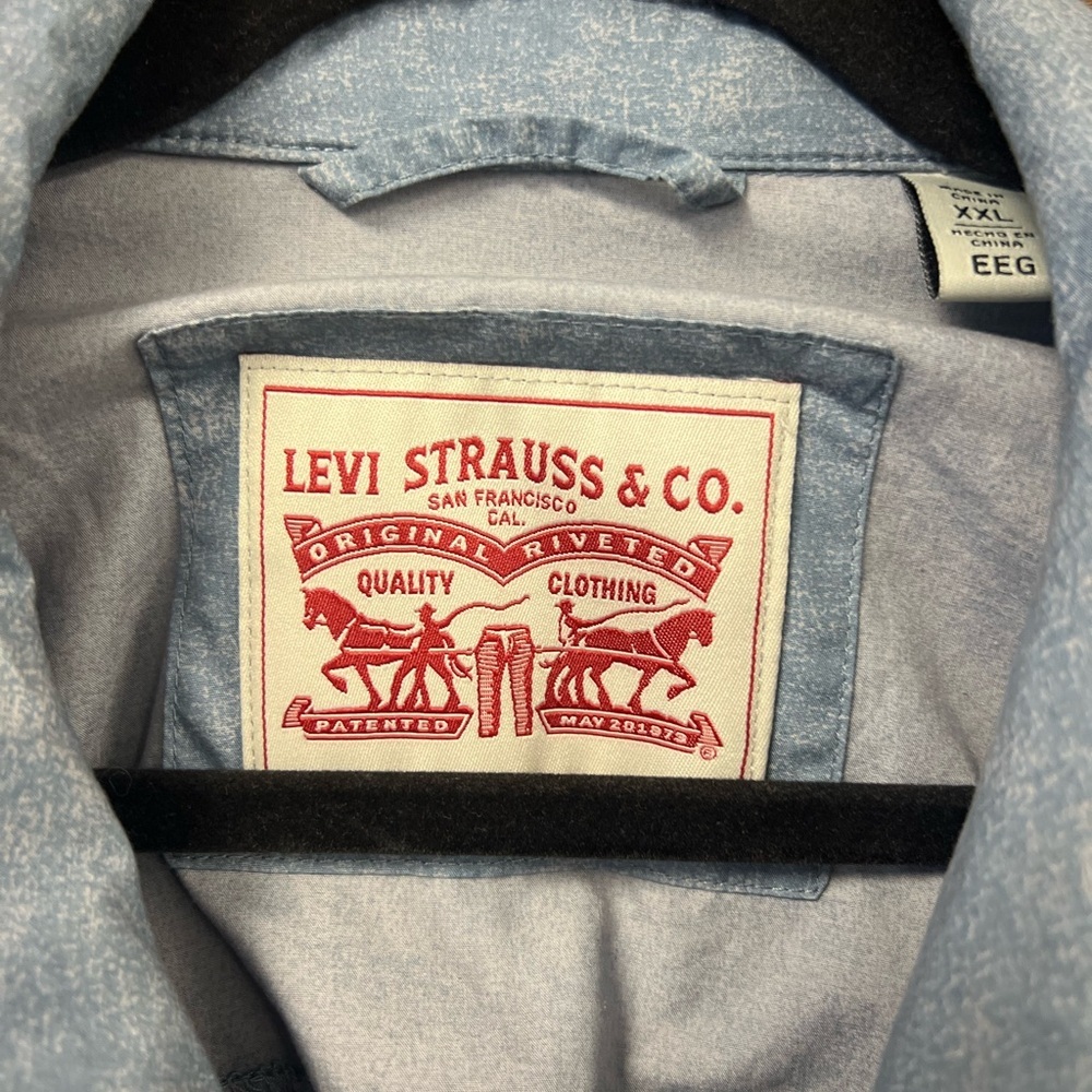 Levi's Lightweight Cotton Shacket Blue Print Size XXL - Picture 7 of 11